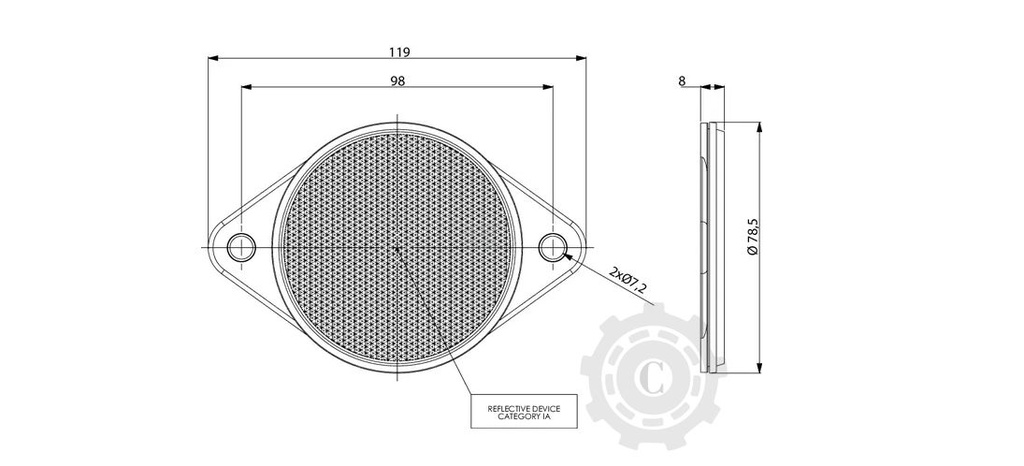 LA75016 REFLECTOR ALB ROTUND