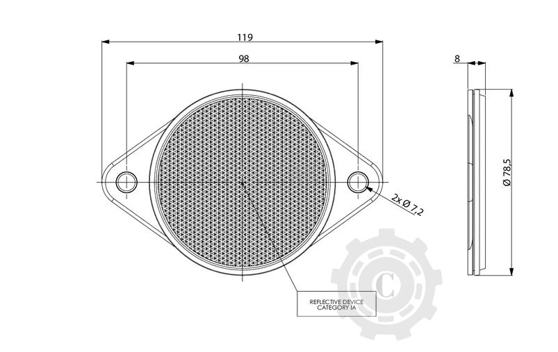 LA75018 REFLECTORIZANT ROSU ROTUND