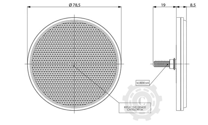 LA75019 REFLECTOR ALB ROTUND