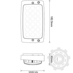 LA80300 LAMPA DE LUCRU LED 27W 3375LM DREPTUNGHIULARA