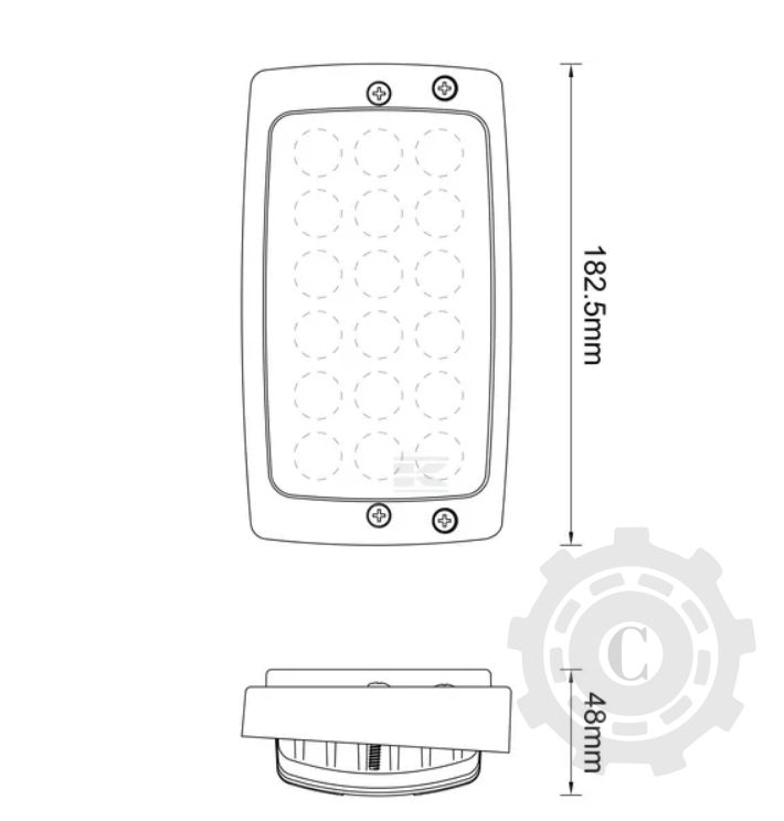 LA80300 LAMPA DE LUCRU LED 27W 3375LM DREPTUNGHIULARA