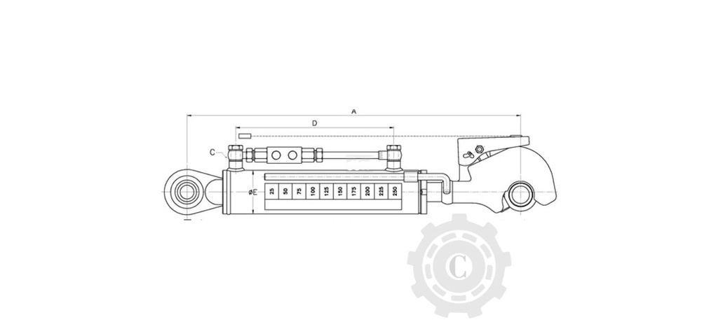 TIRANT CENTRAL HIDRAULIC CU SUPAPA 3/3