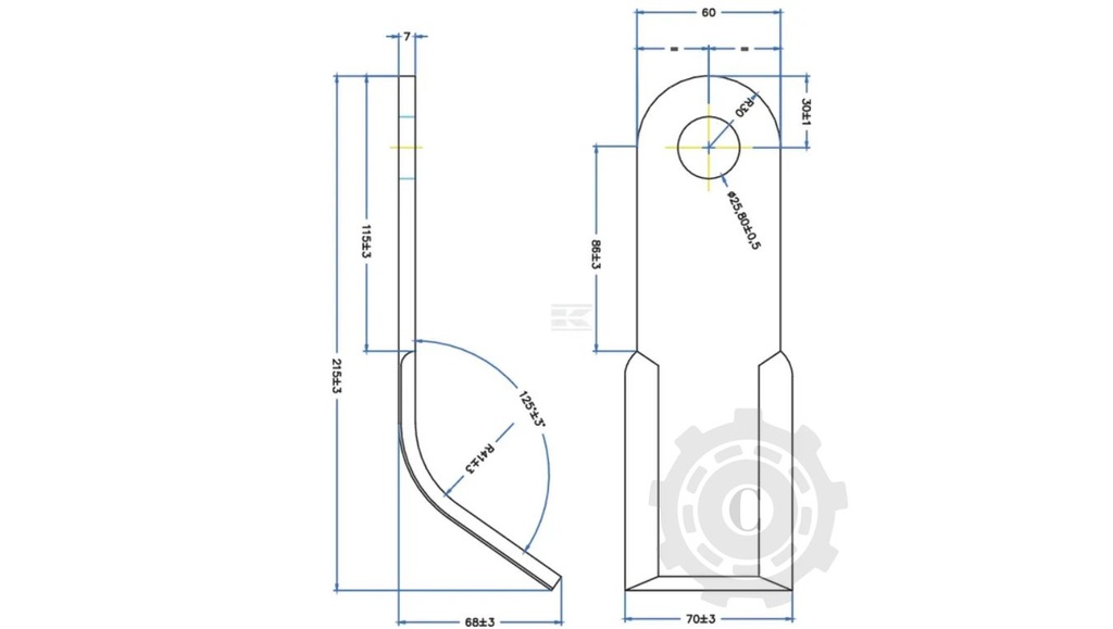 CUTIT TOCATOR 60x7x180mm