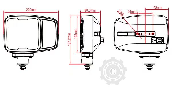 FAR LED DREPTUNGHIULAR 12/24V