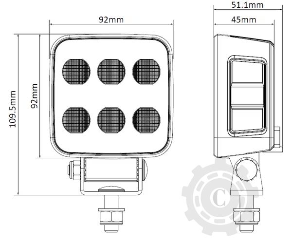 LAMPA DE LUCRU LED 60W 6600LM PATRAT