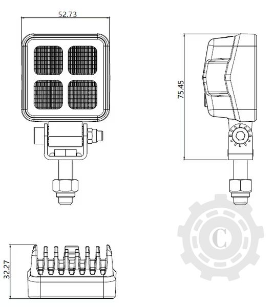 LAMPA DE LUCRU LED 12W 1200LM PATRAT