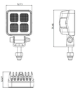 LAMPA DE LUCRU LED 12W 1200LM PATRAT