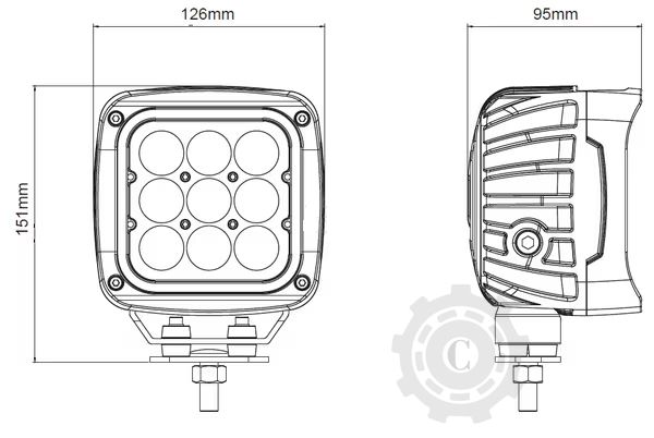 LAMPA DE LUCRU LED 45W 4050LM PATRAT