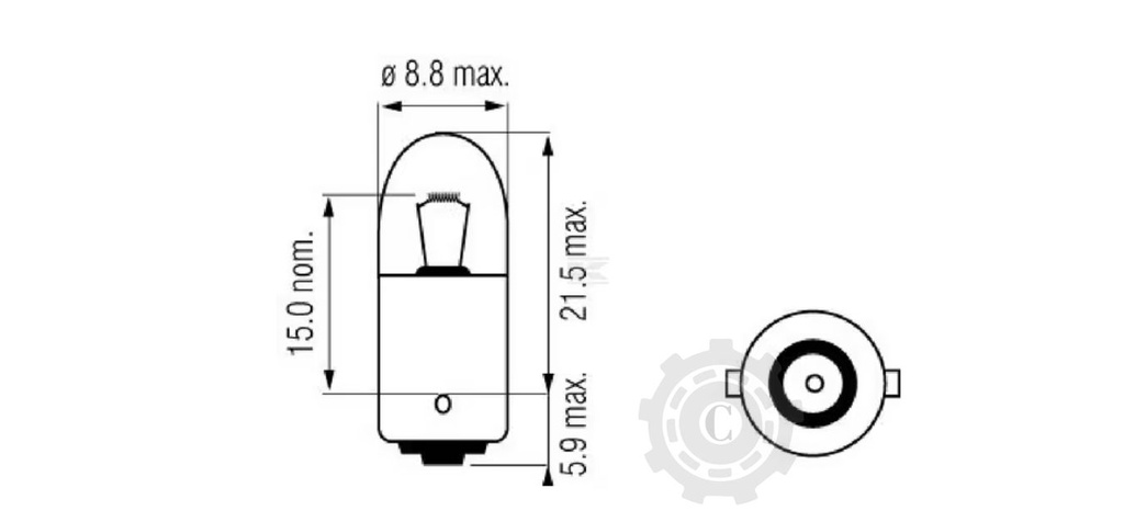 BEC T2W BA9s 12V 2W