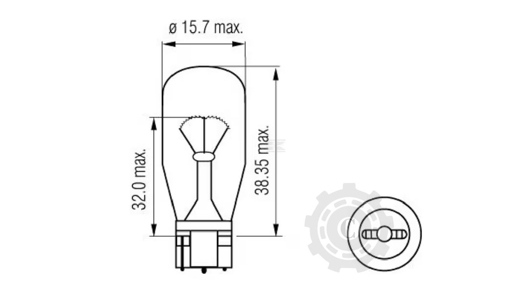 BEC W21W W2.1x9.5d 12V 21W