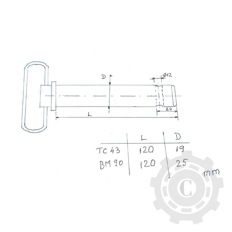 BOLT TIRANT CENTRAL CU LANT FI19 U-445 40.61.025