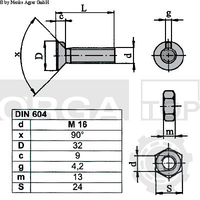 SURUB M16X100 CAP TORBANT 22510