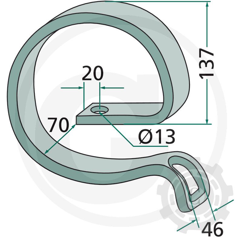 CP710 Arc întăritor 45x10mm