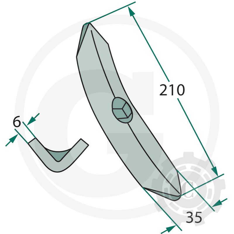 1801.10.145 Brazdar pentru dinte cultivator 45 x 10