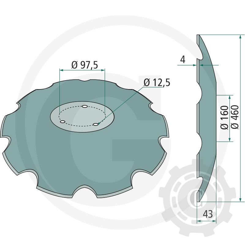 TALER DISC CRESTAT 460X4 HORSCH