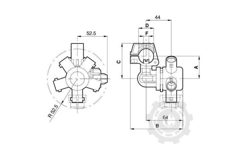 Suport duză QJ 4 20mm/10mm