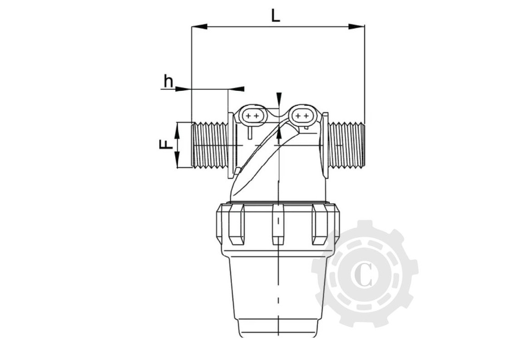 Filtru înclinat 1" tată 100 mesh