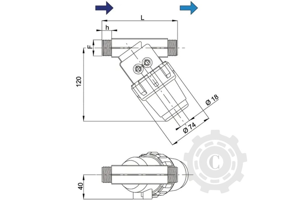 FILTRU INCLINAT 3/4" TATA