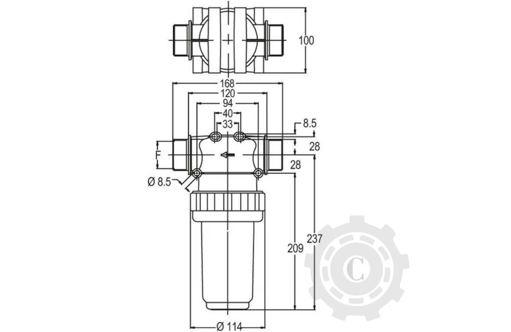 FILTRU PRESIUNE 1/4"M 200 L/MIN