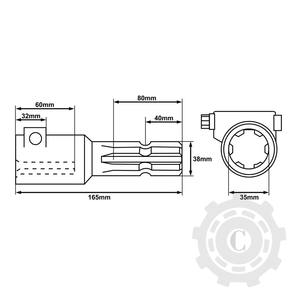 ADAPTOR 1 3/8-Z6 LA Z8 LUNGIME 160MM