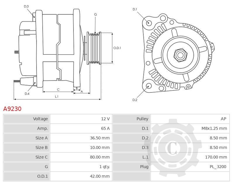 ALTERNATOR A9230