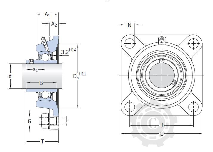 LAGAR SKF UCF209/H