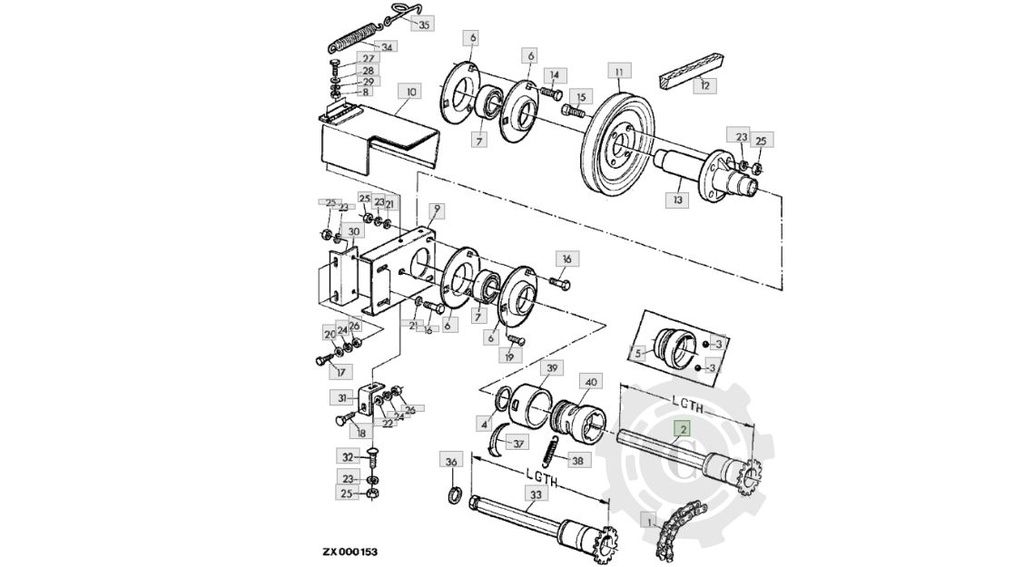 AX CU PINION JD L=500MM