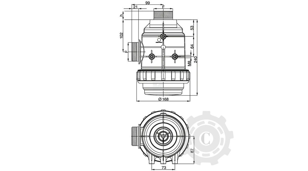 3162073 Filtru de absorbție 2" 160-220l/min