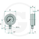 MANOMETRU 160 BAR 63MM-1/4"