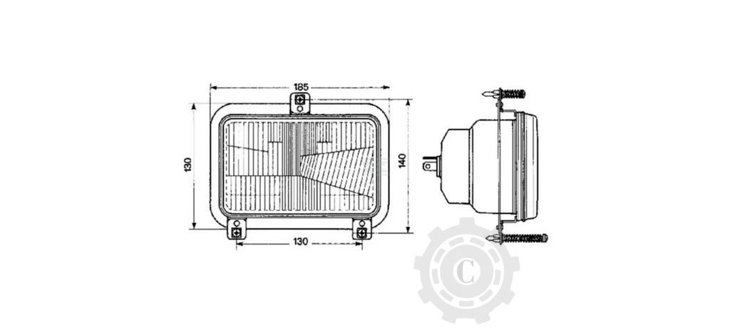 05406000 INSERTIE FAR CU HALOGEN,DREPTUNGHIULARA 167x74x74MM