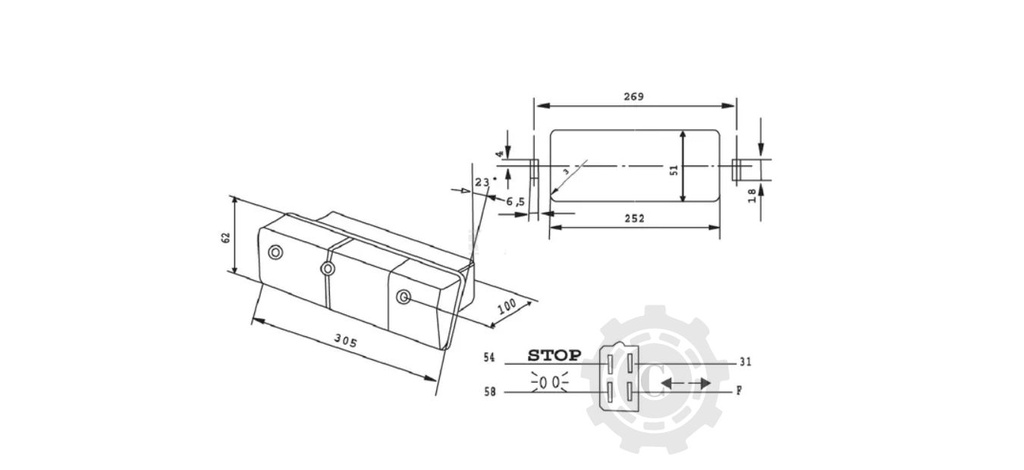 02350000 LAMPA SPATE STANGA