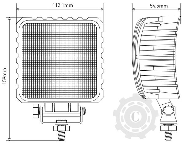 LA10047 LAMPA DE LUCRU CU LED 48W 3840lm PATRATA 10/30V 112x54,5x136MM TIP FLOOD 16 LED-URI