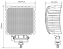 LA10047 LAMPA DE LUCRU CU LED 48W 3840lm PATRATA 10/30V 112x54,5x136MM TIP FLOOD 16 LED-URI