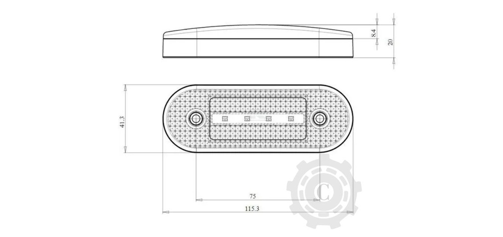 LA30155 LAMPA DE POZITIE LATERALA DREPTUNGHIULARA  12-24V