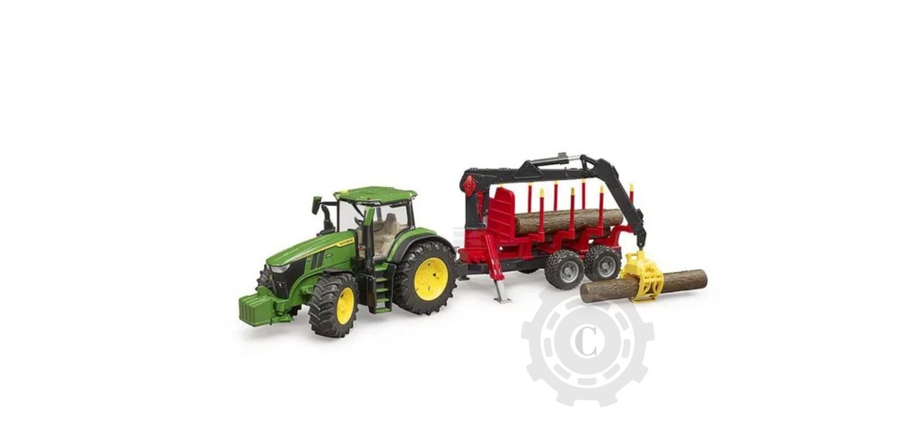 Tractor John Deere 7R 350 cu încarcator frontal si remorca