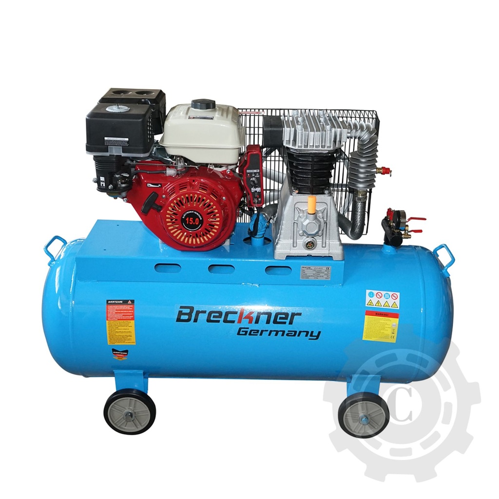 COMPRESOR AER 200L 4,8KW/6,5CP 8BAR DEBIT 200L/MINUT CU MOTOR PE BENZINA 15CP