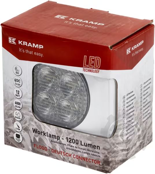 LAMPA DE LUCRU LED 12W 1200LM ROTUND 12/24V