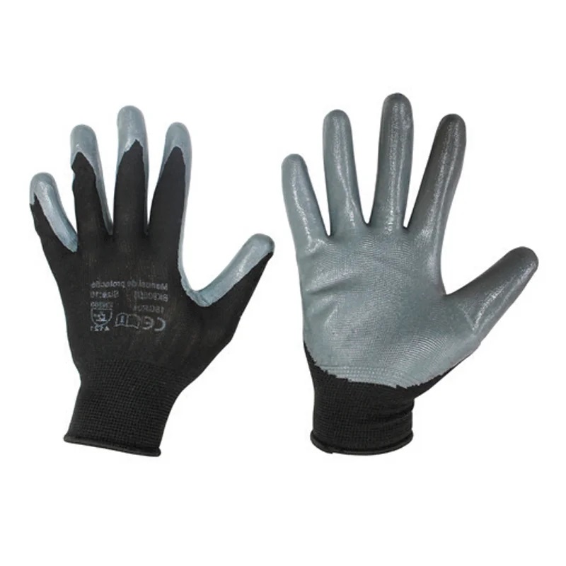 MANUSI PROTECTIE SINTETIC-NITRIL NEGRU/GRI M9