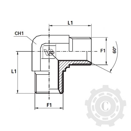 RACORD L FILET EXT.M24*1.5