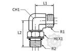 ADAPTOR L FILET EXT 3/4-16UNF-ORFS 1*-14