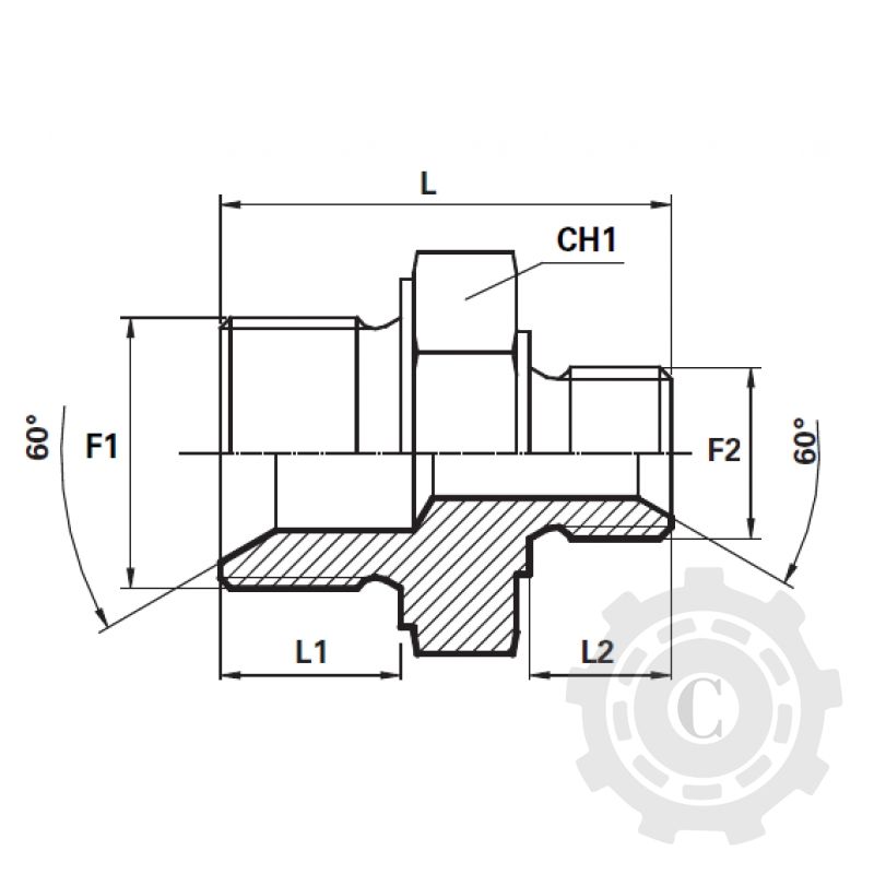 ADAPTOR DR FE G08 1/2"-G04 1/4"