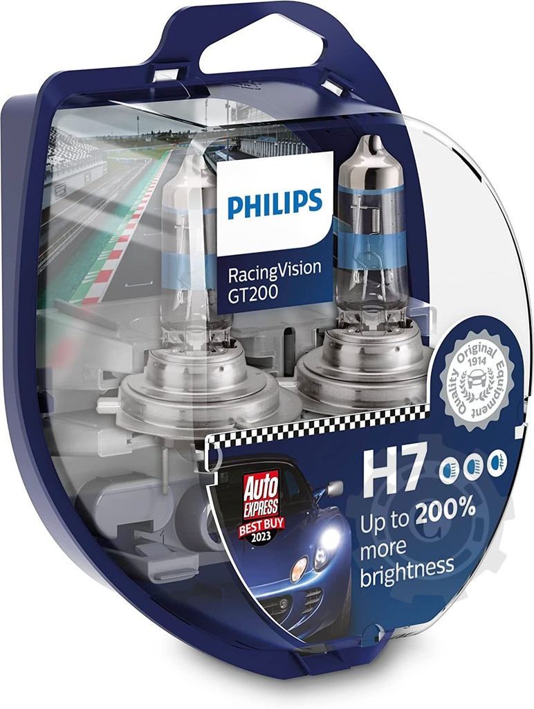 SET 2 BECURI FAR H7 55W 12V RACING VISION CT200 PHILIPS/12972RGTS2