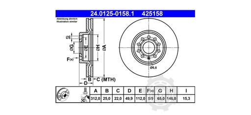 [CP065333] DISC FRANA FATA STG/DR VW OEM