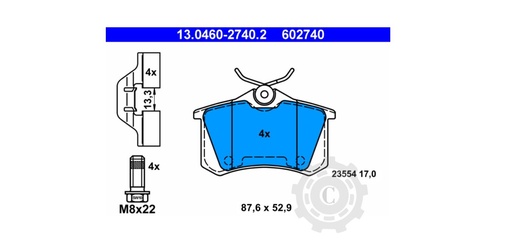 [CP069227] SET PLACUTE FRANA SPATE RENAULT MEGANE 3