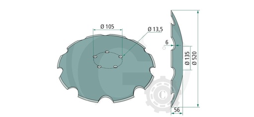 [CP071269] TALER DISC 5 GAURI 520X6MM